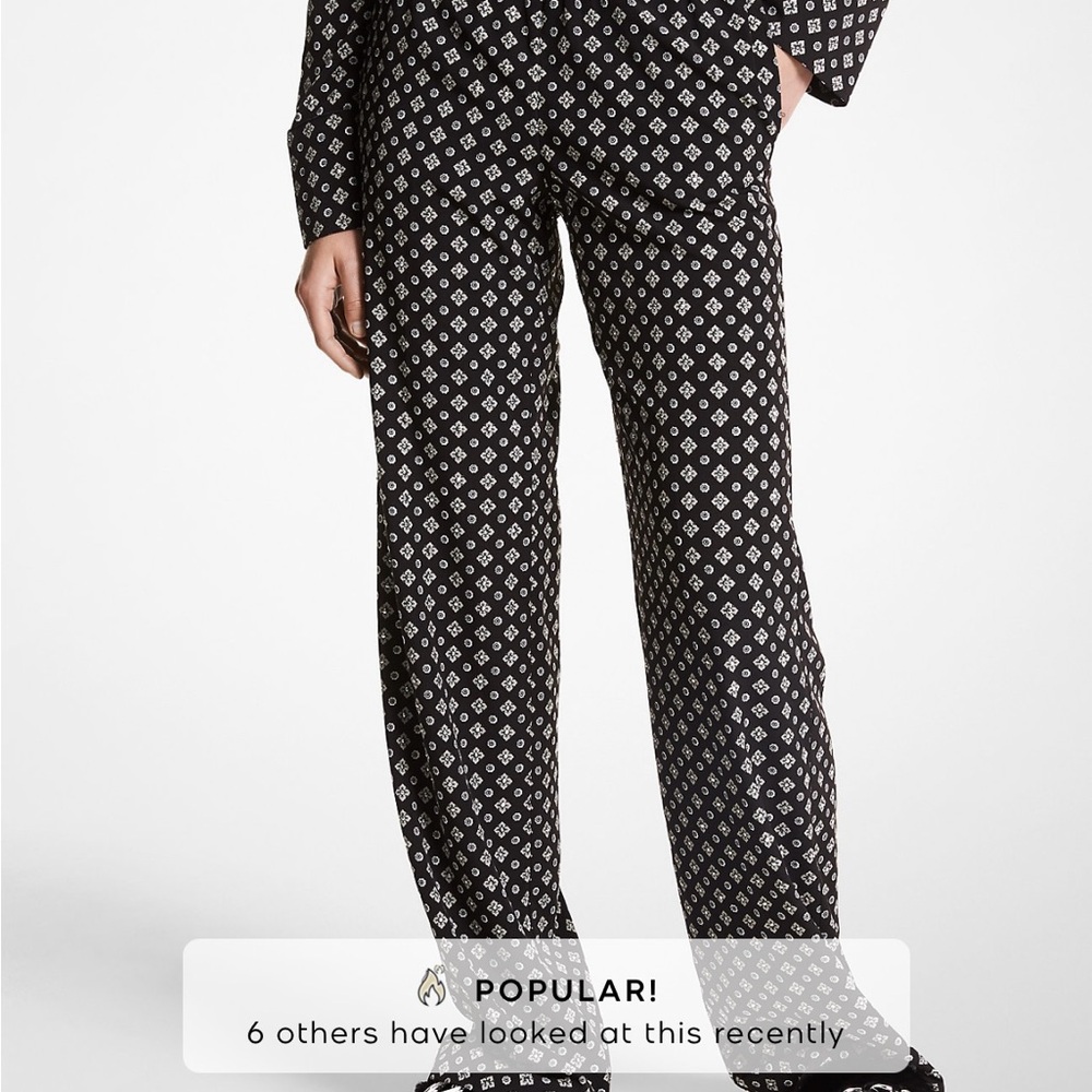 MICHAEL Michael Kors Black and White Geometric Pajama Set - Picture 4 of 10